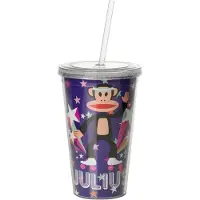 Paul frank Drinkbeker - Incl rietje - 500 ml - Pop - Paars