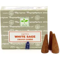 Satya - wierookkegels - white sage - witte salie - wierook kegels - dhoop kegels - doos 12 pakjes