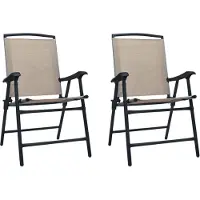 vidaXL Tuinstoelen inklapbaar 2 st textileen taupe