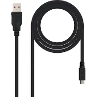 Nanocable Kabel USB 2.0a naar Micro USB B NANOCABLE 10.01.0501 (1,8 m) Zwart