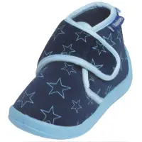 Playshoes pantoffels met sterrendessin Velcro donkerblauw/lichtblauw Jongens Polyester - maat 18/19