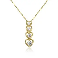 Montebello Ketting Melhania - 925 Zilver Verguld - Hartjes - 6x19mm - 45cm