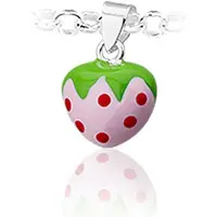 Montebello Princess Ketting Ninke - 925 Zilver - Aardbei - 10x18mm - 38cm
