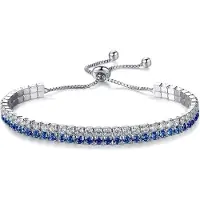 Montebello Armband Caia Blue D - Messing Verzilverd - Aanpasbaar