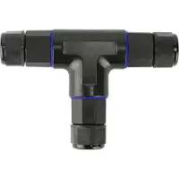 BES LED Kabelverbinder - T Connector - Waterdicht IP68 - 3 Aderig - Zwart