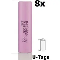 Samsung INR18650-30Q 3000mAh - 15A - Pakket inhoud - 8 Stuks, Type - U-Soldeerlippen