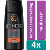 Axe Deodorant Spray 150 ml Musk Fresh 4 stuks Voordeelverpakking