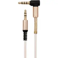Coretek 3,5mm Jack gekrulde hoofdtelefoon kabel met microfoon - wit - 1,5 meter