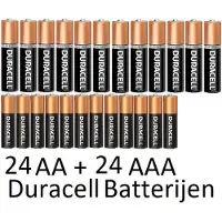 Duracell 24 Stuks AA + 24 Stuks AAA Alkaline Batterijen