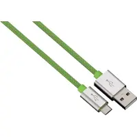 Hama Alunylon synchrokabel micro-USB-USB 0.5m groen