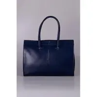 Viabologna Laptoptas Elegante Leer - donkerblauw