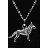 MOOYE ® - Collectie Zilveren Hollandse herder korthaar ketting hanger - groot