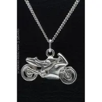 MOOYE ® - Collectie Zilveren Japanner racer vlak ketting hanger