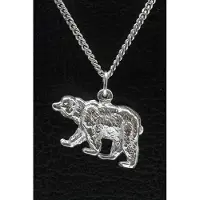 MOOYE ® - Collectie Zilveren Beer massief ketting hanger
