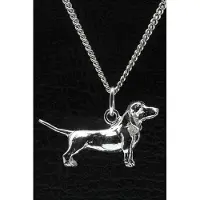 MOOYE ® - Collectie Zilveren Basset artesien normand ketting hanger - groot