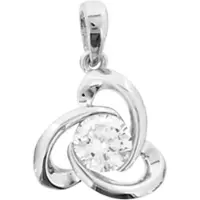 Trendjuwelier huiscollectie Hanger zilver gerhodineerd Zirkonia 13 x 12 mm