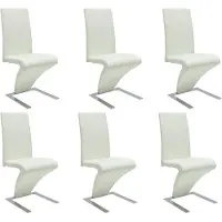 vidaXL Eetkamerstoelen 6 st kunstleer wit