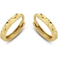 New Bling 9NBG-0058 - Gouden oorringen - 14 Karaat - Bewerkt - 11mm - Geel Goud