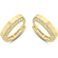 New Bling 9NBG-0055 - Gouden oorringen - 14 Karaat - Met Zirkonia - 12,5mm - Geel Goud