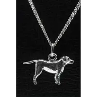 MOOYE ® - Collectie Zilveren Entlebucher sennenhond met staart ketting hanger - groot