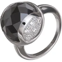 Orphelia Silver 925 Zr-3658;54 Ring Hill Cut Black Zirconium