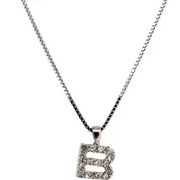 Orphelia Zilver Alphabet hanger met ketting 42 cm Zirconium
