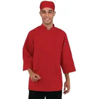 Chef Works unisex koksbuis rood S, Borstomvang: 92-97cm