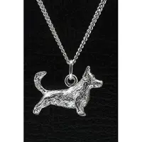 MOOYE ® - Collectie Zilveren Welsh corgi pembroke met staart ketting hanger - groot