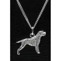 MOOYE ® - Collectie Zilveren Griffon korthals ketting hanger - groot