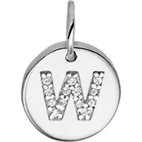 Trendjuwelier huiscollectie Bedel Letter W Zirkonia Zilver
