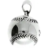 MOOYE ® - Collectie Zilveren Honkbal groot massief kettinghanger