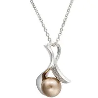 Orphelia Dames 925 Sterling Zilveren Hanger met Ketting - Wit ZH-4610