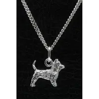 MOOYE ® - Collectie Zilveren Australische terrier met staart ketting hanger - klein