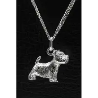 MOOYE ® - Collectie Zilveren West highland white Terrier ketting hanger - groot