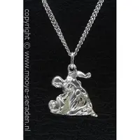 MOOYE ® - Collectie Zilveren Worstelaars ketting hanger