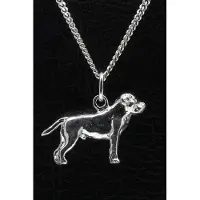 MOOYE ® - Collectie Zilveren Rottweiler met staart ketting hanger - groot