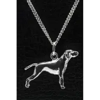 MOOYE ® - Collectie Zilveren Duitse staander korthaar met staart ketting hanger - groot
