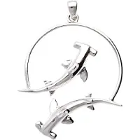 MOOYE ® - Collectie Zilveren Hamerhaai duo in ring kettinghanger