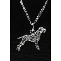 MOOYE ® - Collectie Zilveren Cesky fousek met staart ketting hanger - groot
