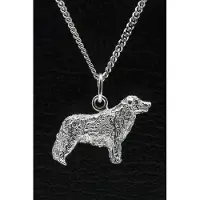 MOOYE ® - Collectie Zilveren Kuvasz krulletjes vacht ketting hanger - groot
