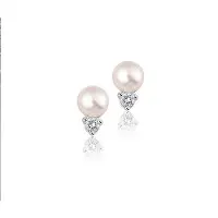 Montebello Oorbellen Zoë - 925 Zilver Gerhodineerd - Parel - 6x10mm