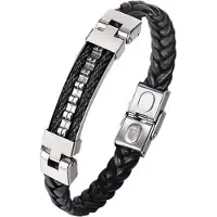 Montebello Armband Beall - Heren - 316L Staal - Leer - 21 cm