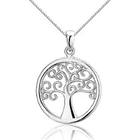 Montebello Ketting Levensboom G - Dames - Zilver Gehrodineerd - ?20 mm - 45 cm