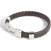 Montebello Armband Baltimora - leer - Metaal - 8mm - 21cm