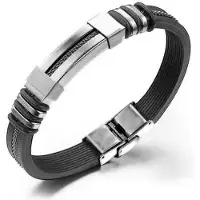 Montebello Armband Malens Z - 316L Staal - Siliconen - 20.5cm