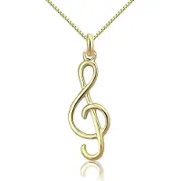 Montebello Ketting Solsleutel - 925 Zilver Verguld - 10x30mm - 45cm
