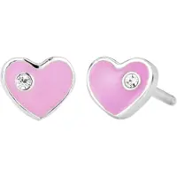 Traveller Oorbellen Meisje - Roze - Hart Chou - Zilverkleurig - Zilver 925 - Kristal - Preciosa Crystals - Geplatineerd - 545232