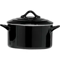 COSY&TRENDY Cosy & Trendy Black Ovenschotel Met Deksel - Rond - 1L - Ø 17 cm x 8 cm