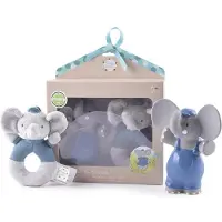 Meiya & Alvin set Olifant Alvin rubber/katoen 18 x 21 cm