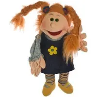 Living puppets Handpop - Tanni met vlechten - 45cm
